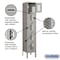 Salsbury Industries 5 Tier Box Vented Locker, 12"Wx66"Hx12"D, 5 Door, Gray, Unassembled 75152GY-U - alternate 4